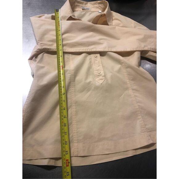 Tahari Women’s Yellow 3/4 Snap Button Up Collared Formal Casual Long Sleeve Blou - Picture 7 of 8